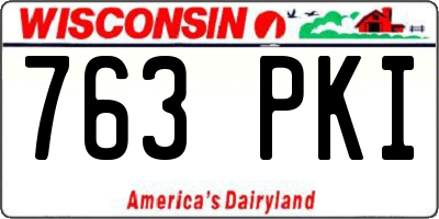 WI license plate 763PKI