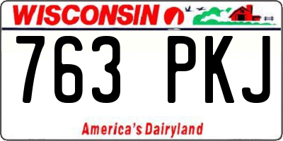 WI license plate 763PKJ