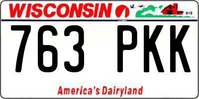 WI license plate 763PKK