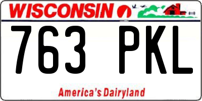 WI license plate 763PKL