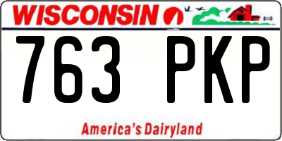 WI license plate 763PKP