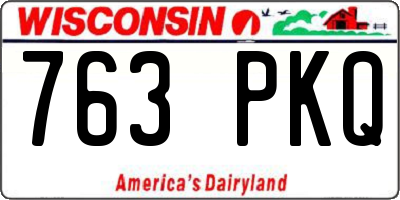 WI license plate 763PKQ