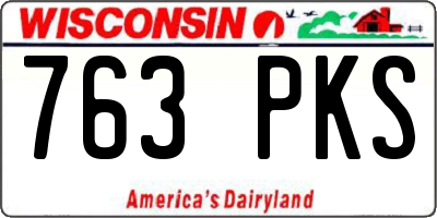 WI license plate 763PKS