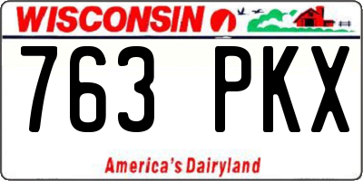 WI license plate 763PKX