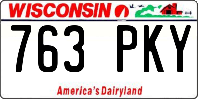 WI license plate 763PKY
