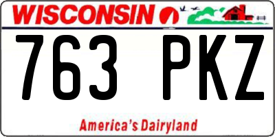WI license plate 763PKZ