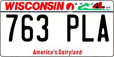 WI license plate 763PLA