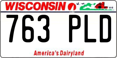 WI license plate 763PLD