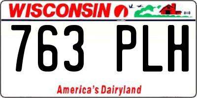 WI license plate 763PLH