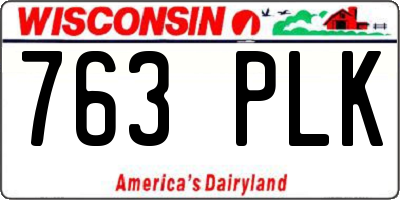 WI license plate 763PLK