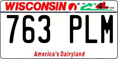 WI license plate 763PLM