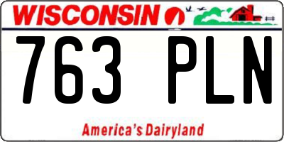 WI license plate 763PLN