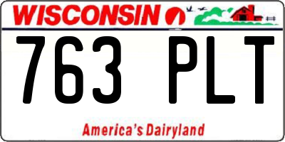 WI license plate 763PLT