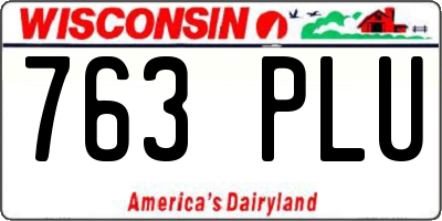 WI license plate 763PLU
