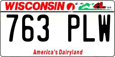 WI license plate 763PLW