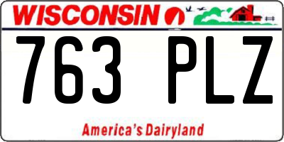 WI license plate 763PLZ