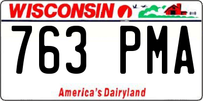 WI license plate 763PMA