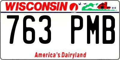 WI license plate 763PMB