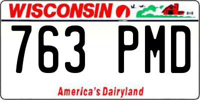 WI license plate 763PMD