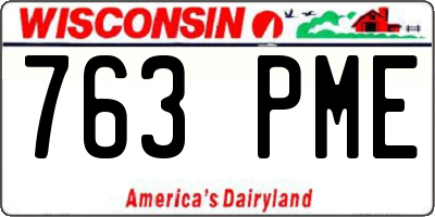 WI license plate 763PME