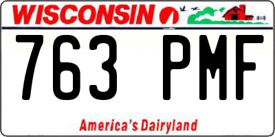 WI license plate 763PMF