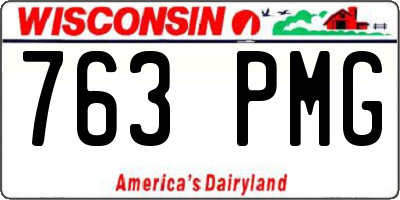 WI license plate 763PMG