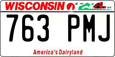 WI license plate 763PMJ