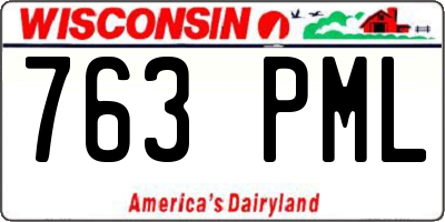 WI license plate 763PML