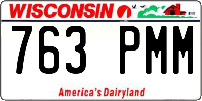 WI license plate 763PMM