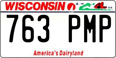 WI license plate 763PMP