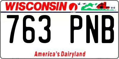 WI license plate 763PNB