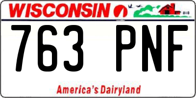 WI license plate 763PNF