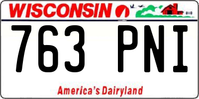 WI license plate 763PNI