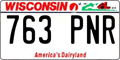 WI license plate 763PNR