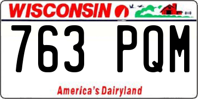 WI license plate 763PQM
