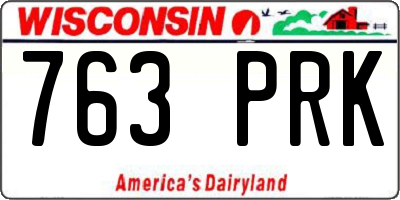WI license plate 763PRK