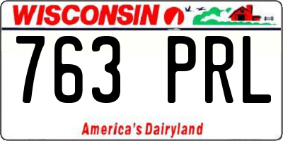 WI license plate 763PRL