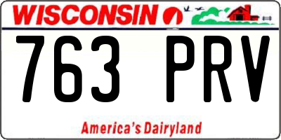 WI license plate 763PRV