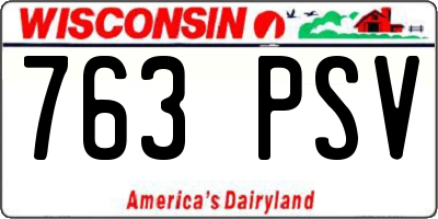 WI license plate 763PSV