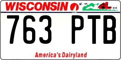 WI license plate 763PTB