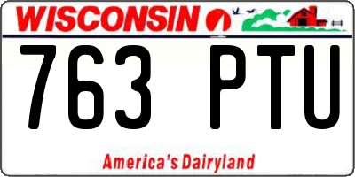 WI license plate 763PTU
