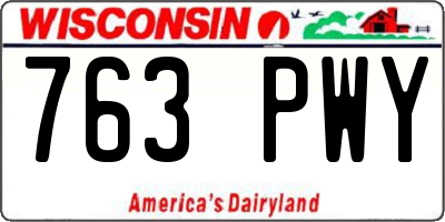 WI license plate 763PWY