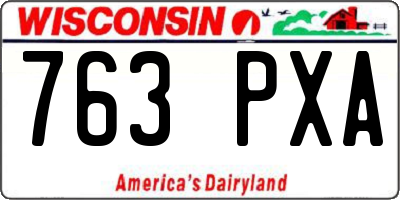 WI license plate 763PXA