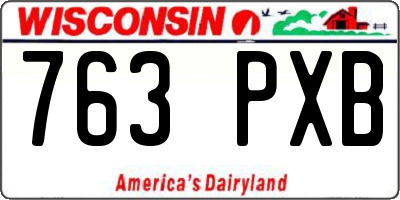 WI license plate 763PXB