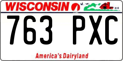 WI license plate 763PXC