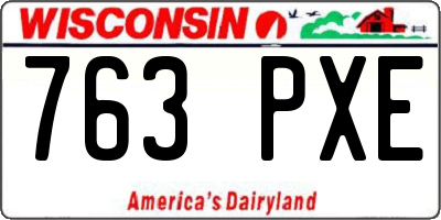 WI license plate 763PXE