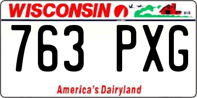 WI license plate 763PXG