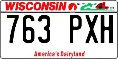 WI license plate 763PXH