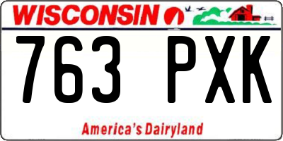 WI license plate 763PXK