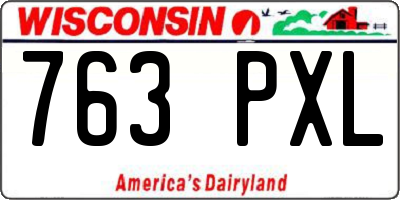 WI license plate 763PXL